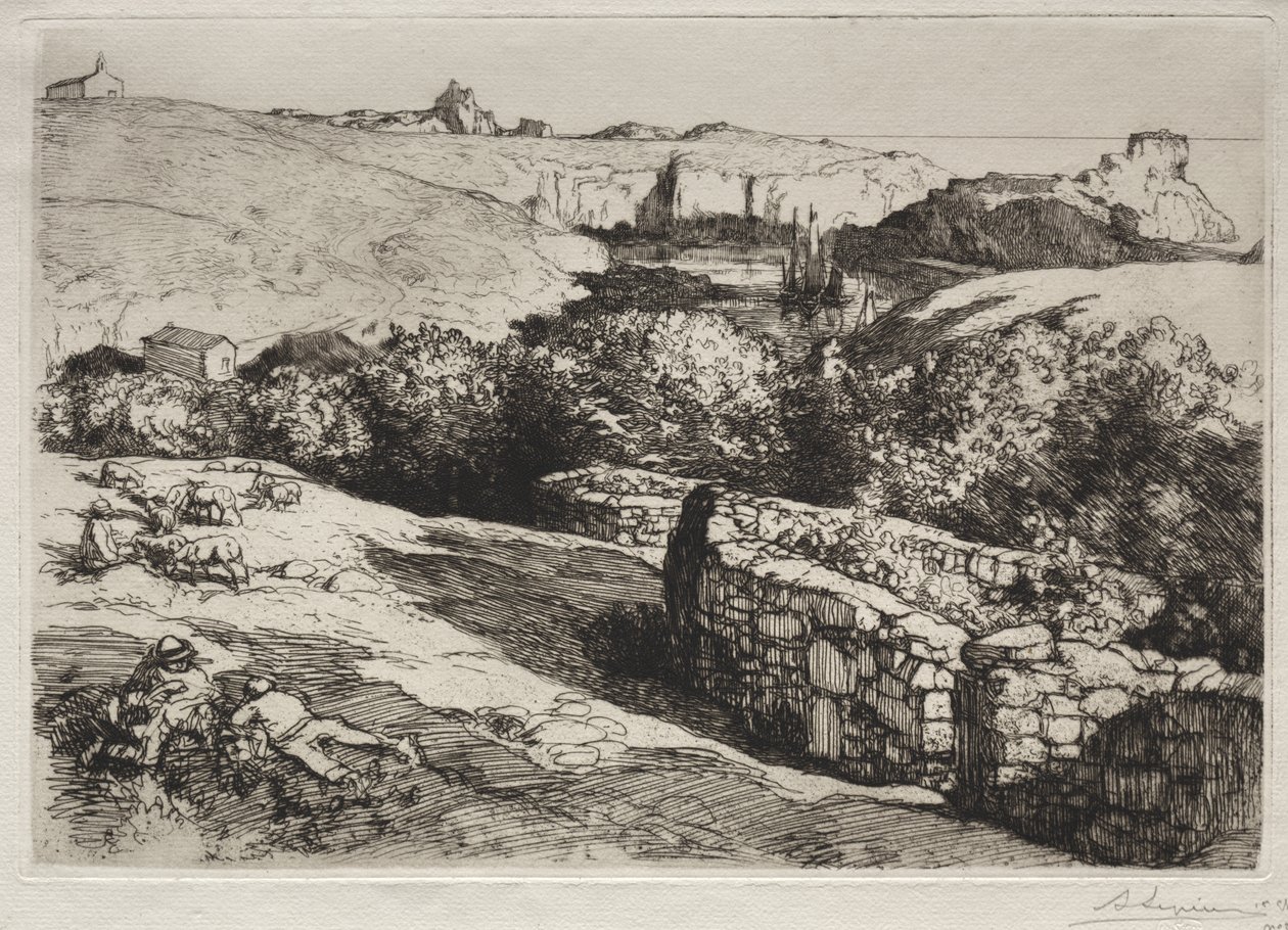 Kilátás a La Meule kikötőre alkotó: Auguste Louis Lepère