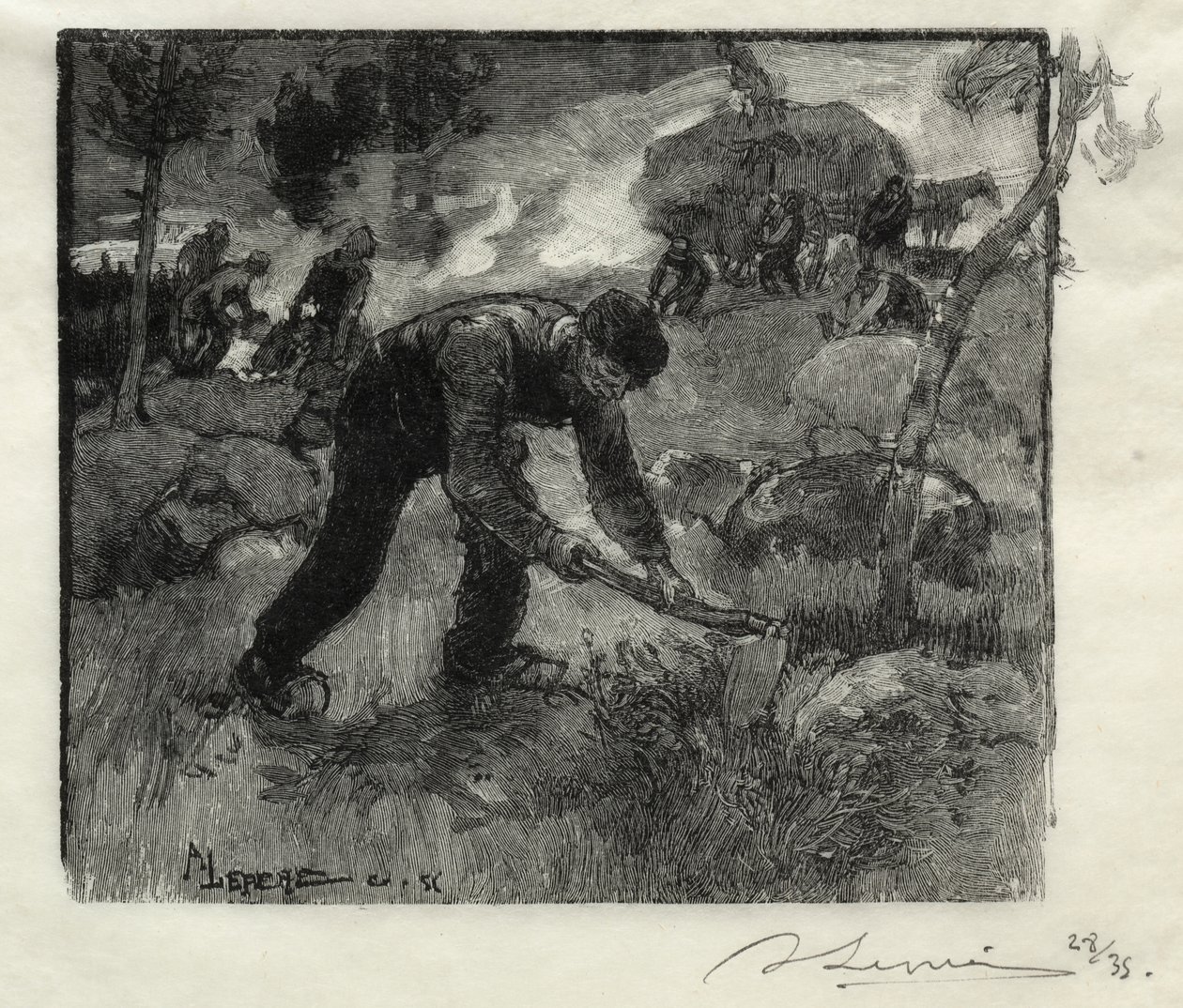 Heather ásók alkotó: Auguste Louis Lepère