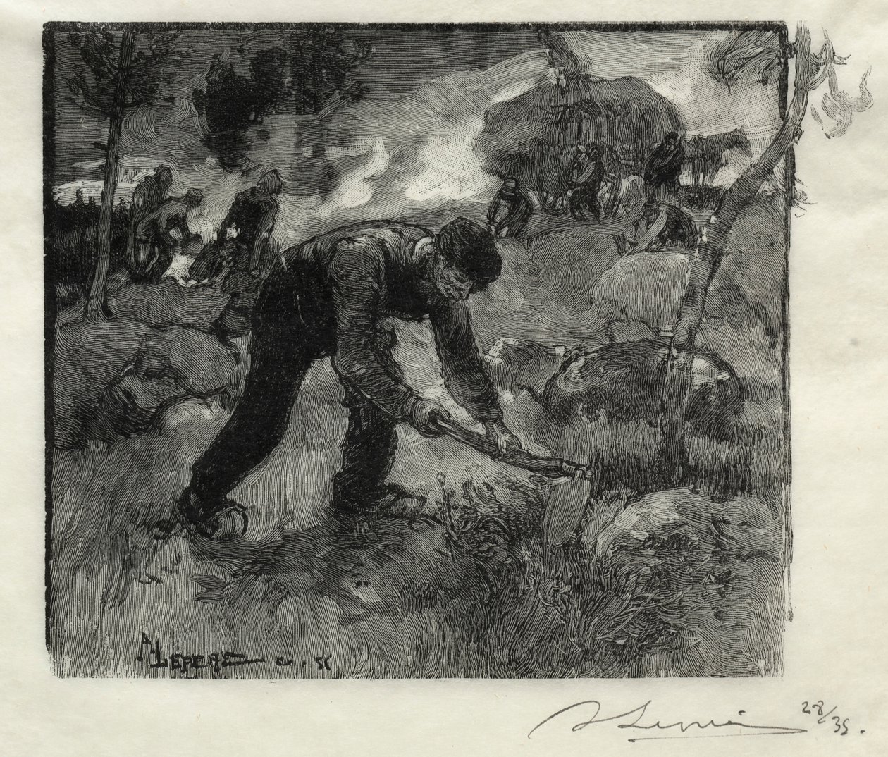 Hangaásók, 1887. alkotó: Auguste Louis Lepère