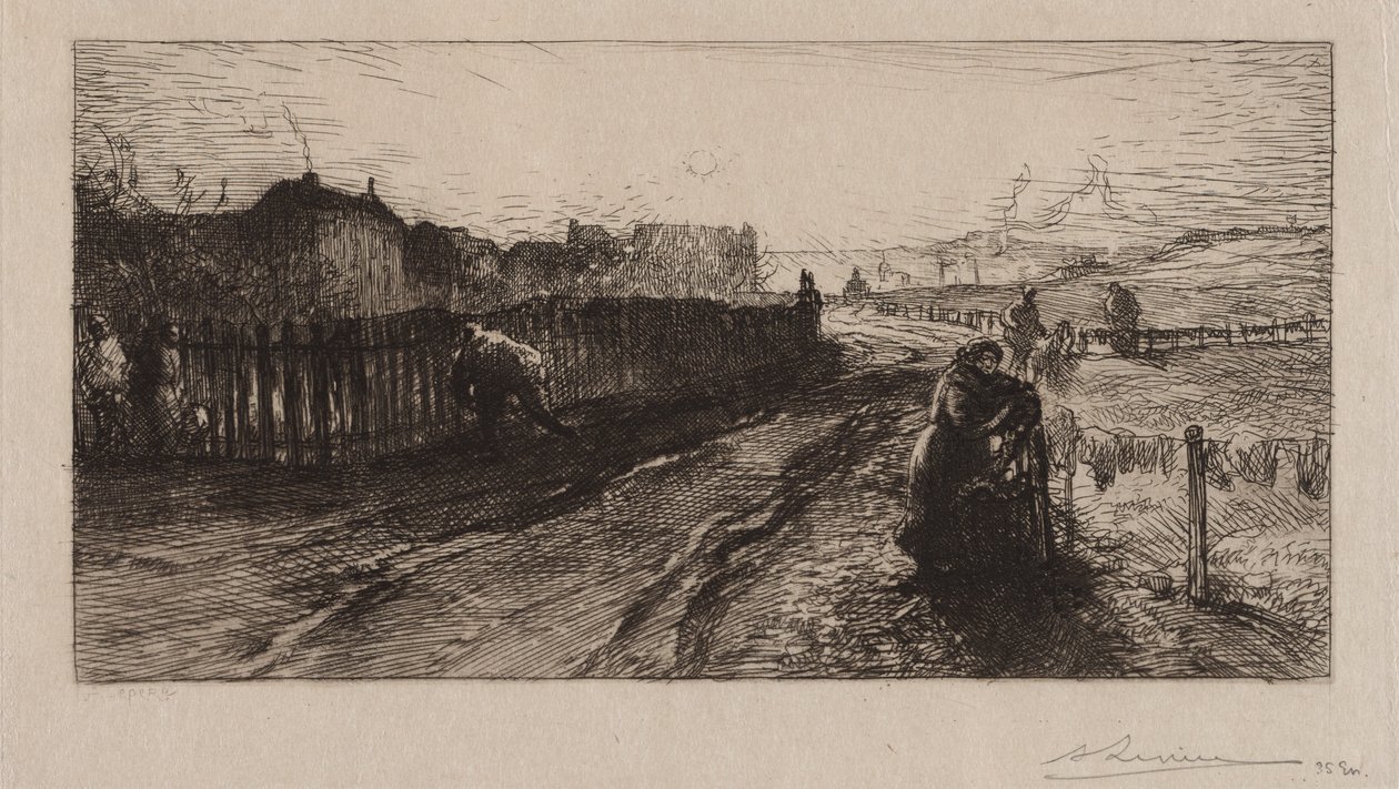 Az erődítményeknél, Porte de Versailles, 1890. alkotó: Auguste Louis Lepère