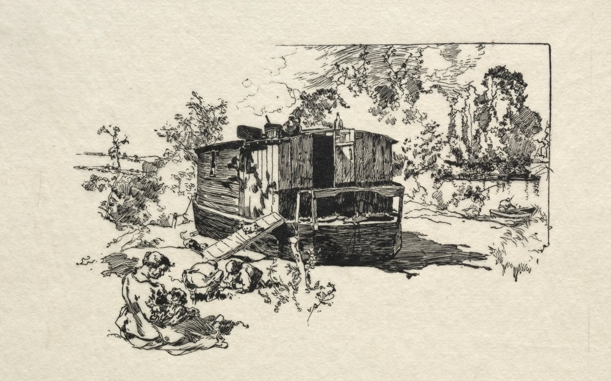 Lakóhajó. alkotó: Auguste Louis Lepère