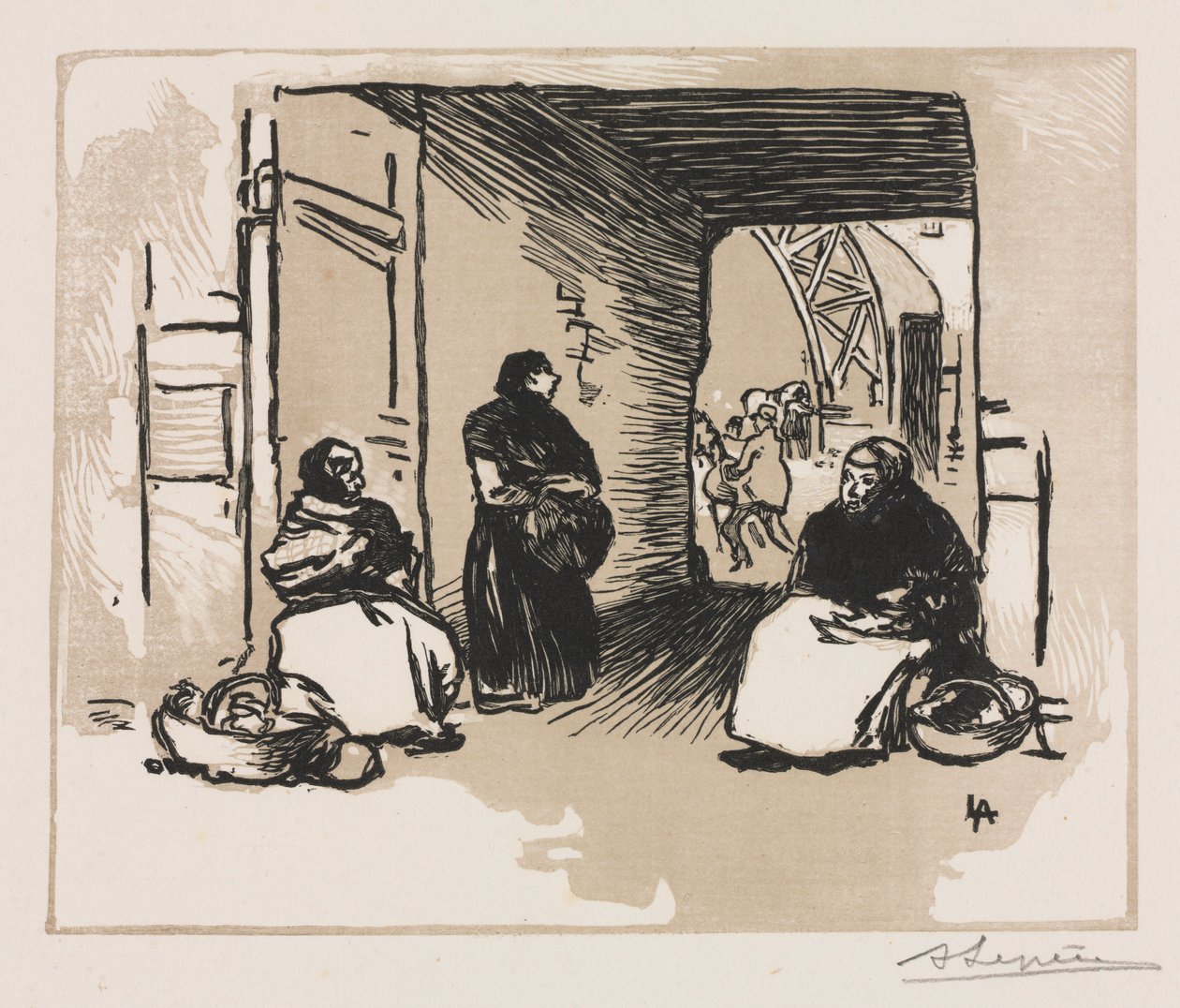 Kenyérárusok, 1889. alkotó: Auguste Louis Lepère