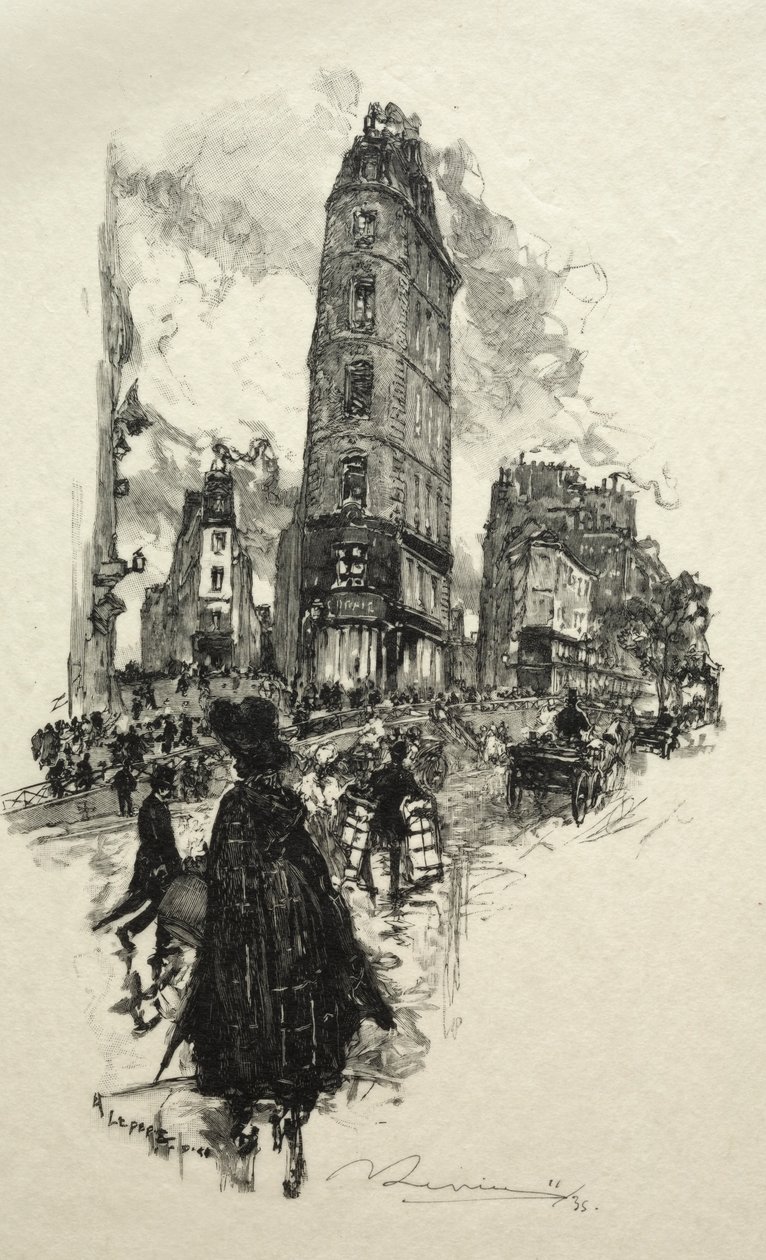 A Hold utca sarka, 1890. alkotó: Auguste Louis Lepère
