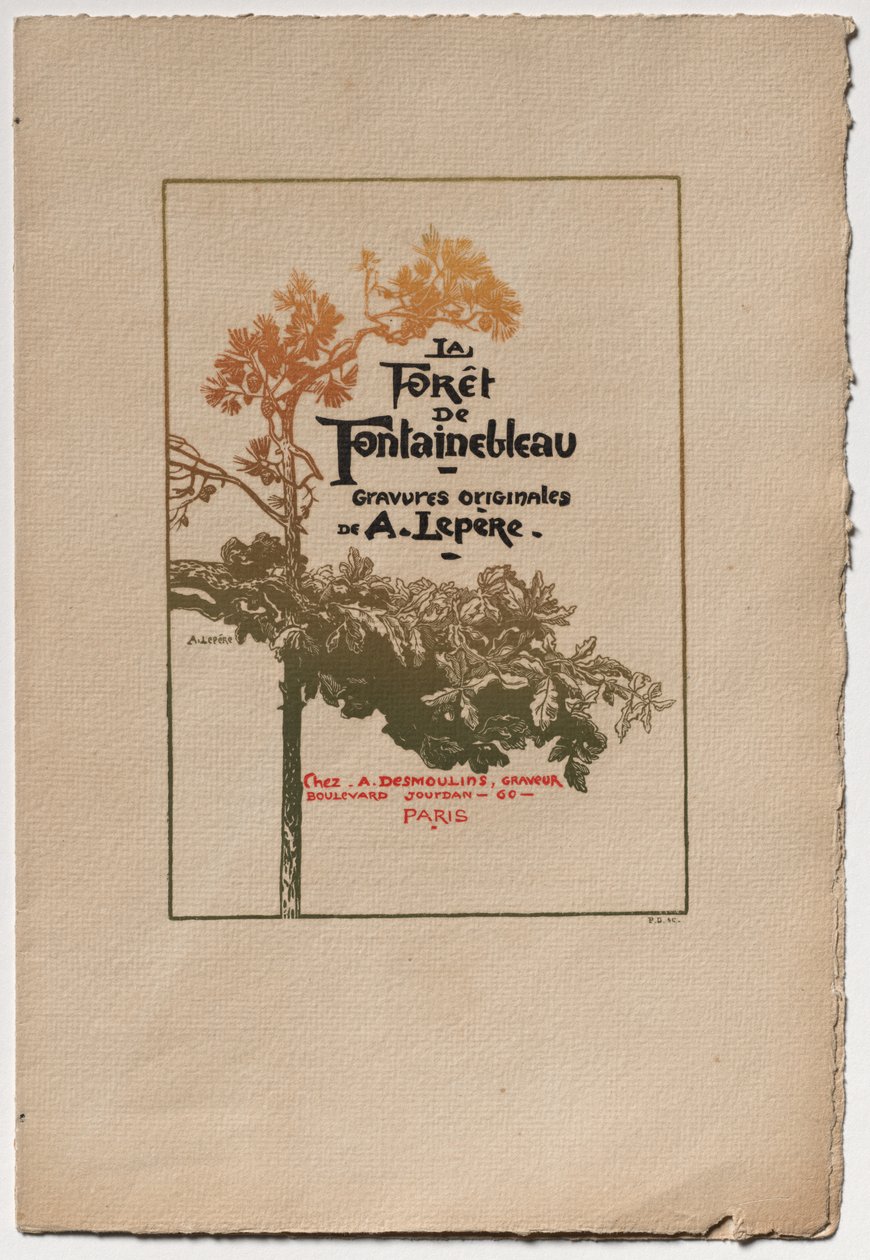 Fontainebleau-erdő: "Fontainebleau-erdő" hirdetése alkotó: Auguste Louis Lepère