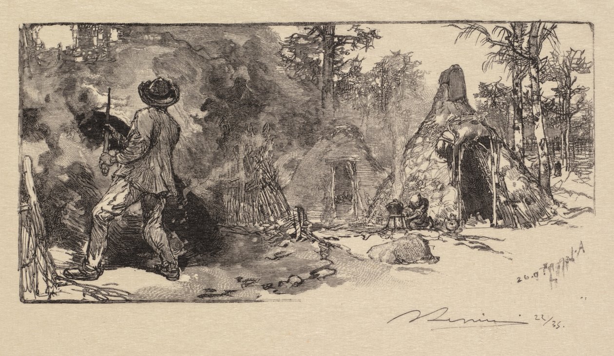 Fontainebleau-i erdő: Coalmen alkotó: Auguste Louis Lepère