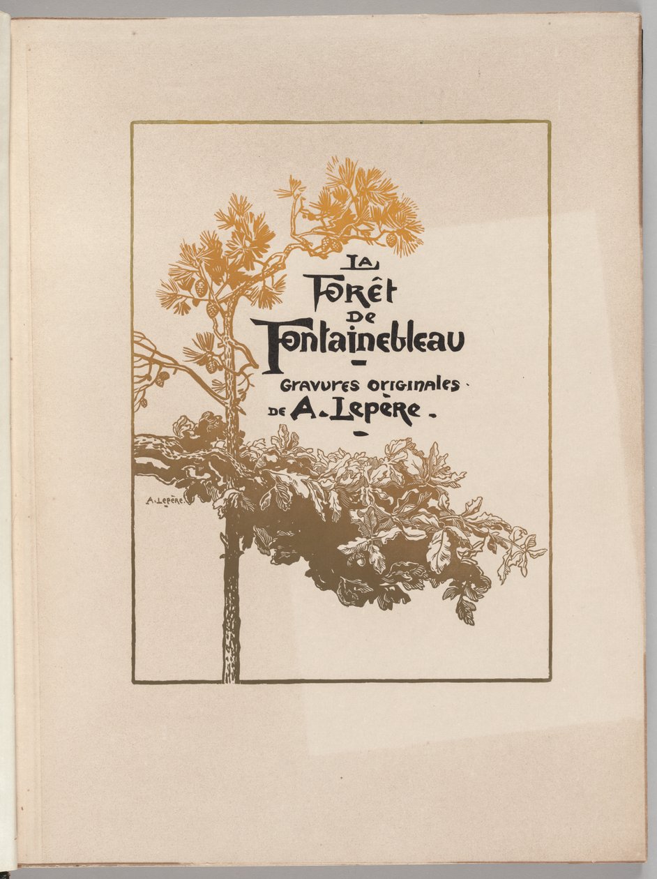 Fontainebleau-i erdő: La Forêt de Fontainebleau fedője, 1890. alkotó: Auguste Louis Lepère