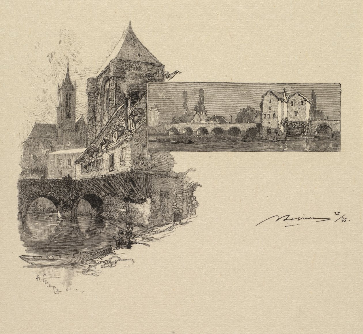 Fontainebleau-i erdő: Moret, a famalom alkotó: Auguste Louis Lepère