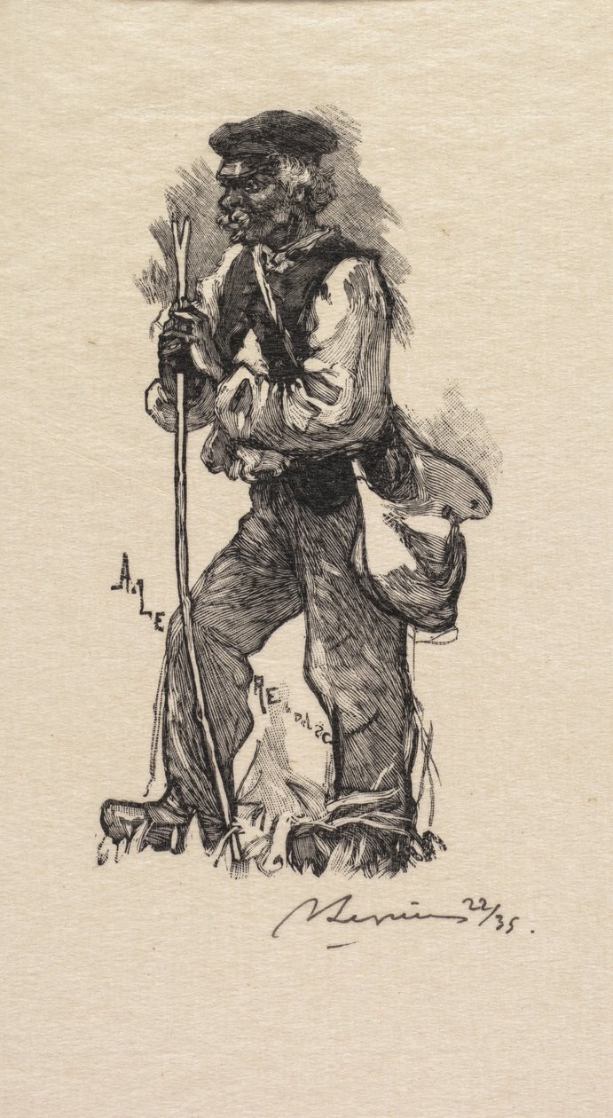 Fontainebleau-i erdő: Kígyókereskedő A Fontainebleau-i erdő: A kígyóvadász, 1890. alkotó: Auguste Louis Lepère