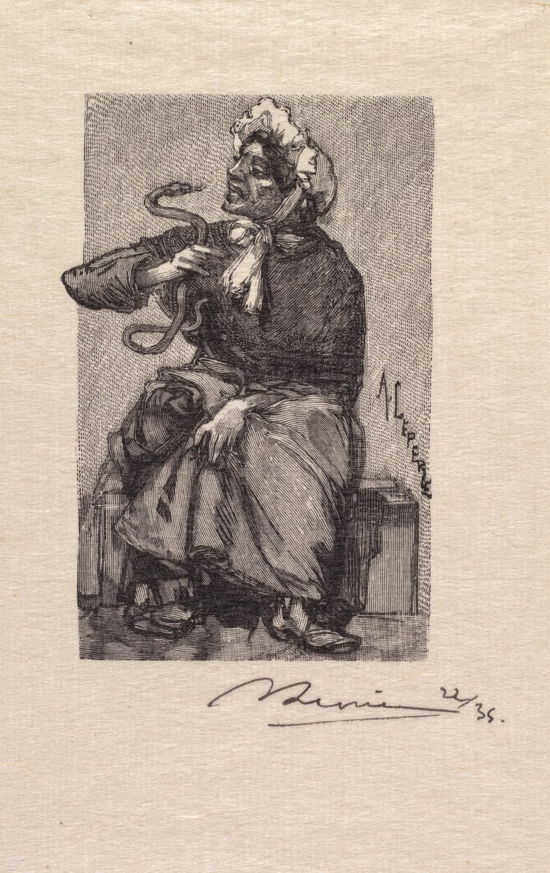 Fontainebleau-erdő: Kígyókereskedő A Fontainebleau-i erdő: Kígyók kereskedője, 1890. alkotó: Auguste Louis Lepère