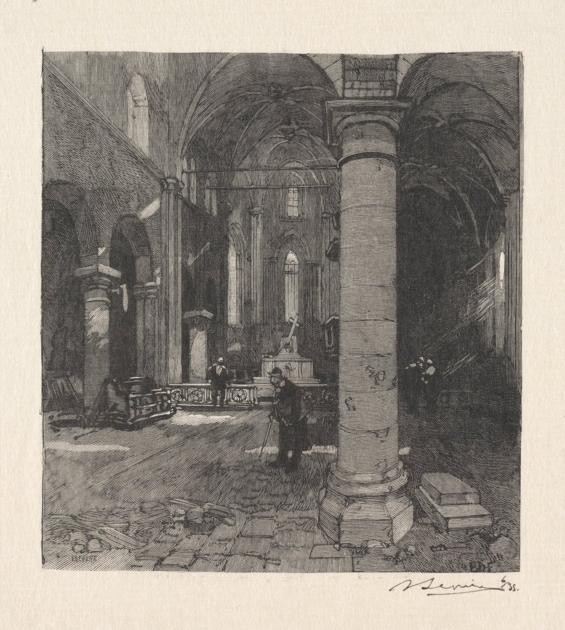 Interior de lEglise. alkotó: Auguste Louis Lepère