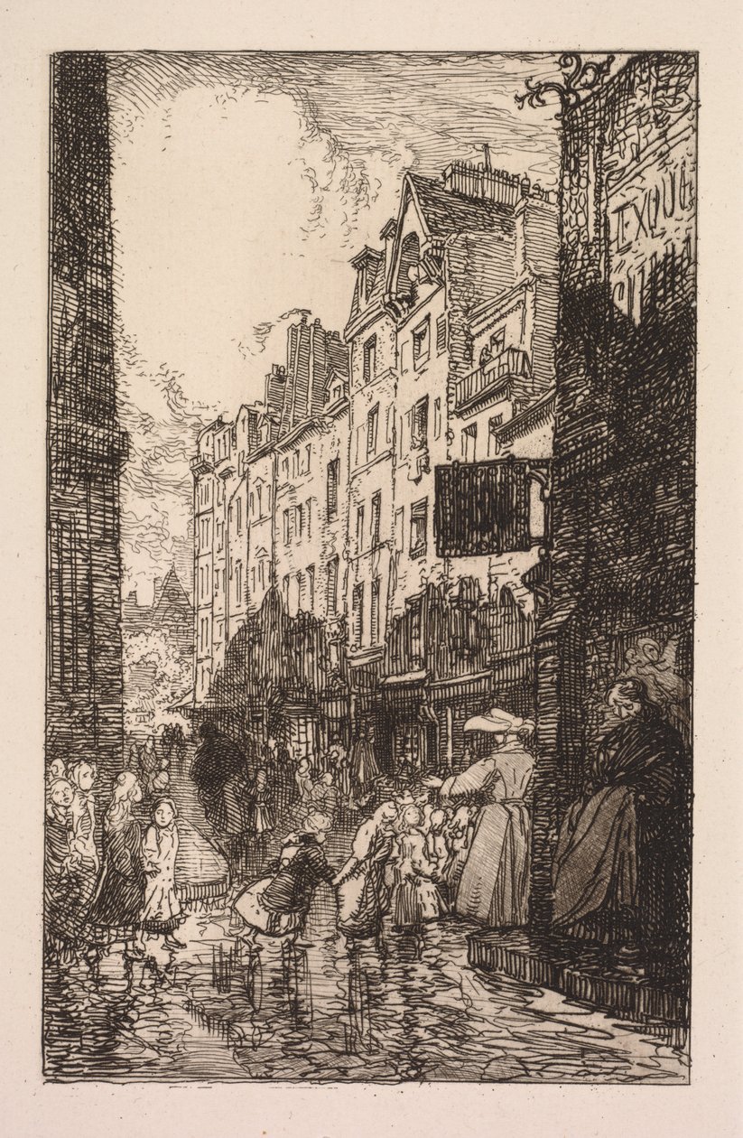 La Biévre, Les Gobelins, Saint-Séverin: A Saint-Séverin kerület: A Rue des Prêtres Saint-Séverin, alkotó: Auguste Louis Lepère