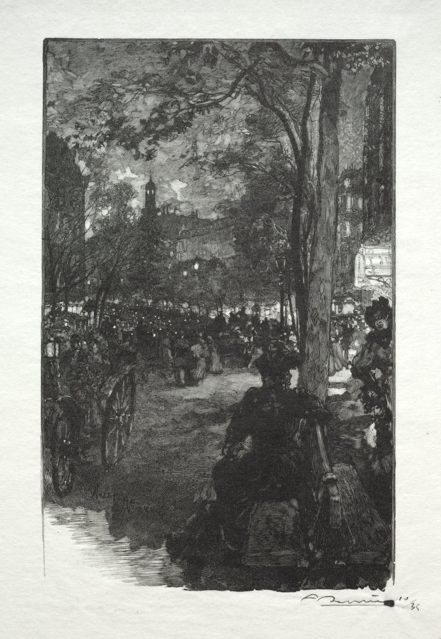 Boulevard Montmartre, este. alkotó: Auguste Louis Lepère