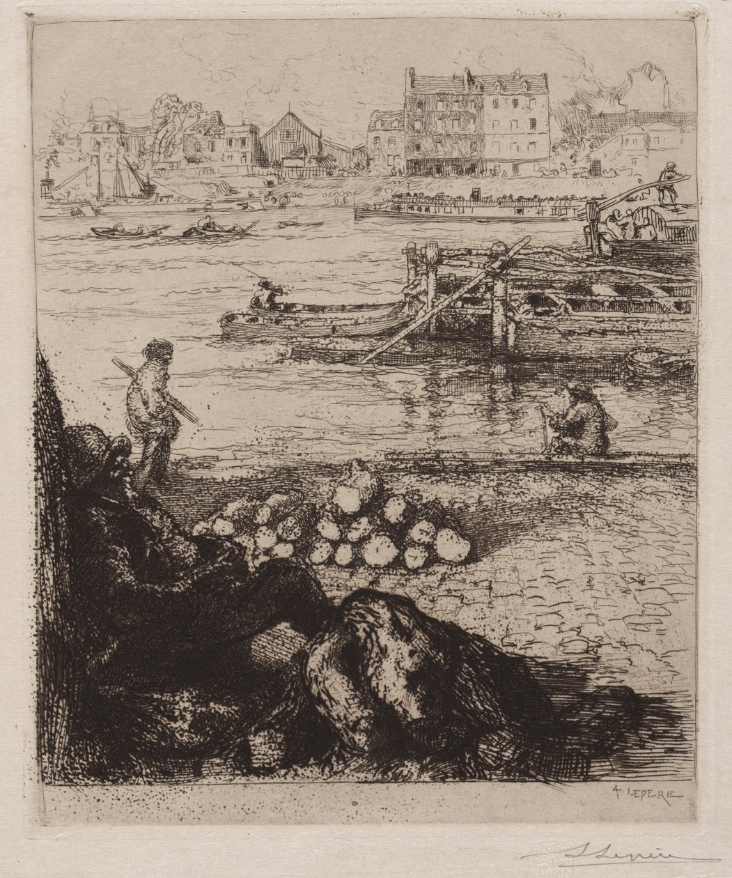 The Longshoreman: Quai de la Gare, 1894. alkotó: Auguste Louis Lepère