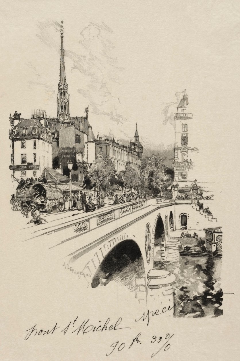 A Pont St. Michel. alkotó: Auguste Louis Lepère