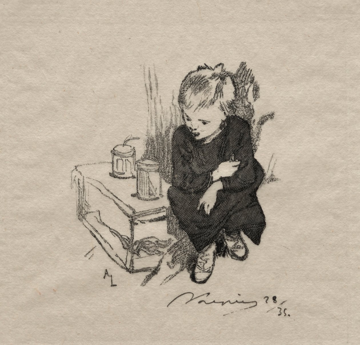 A gyereknek van egy fiúja, 1889. alkotó: Auguste Louis Lepère