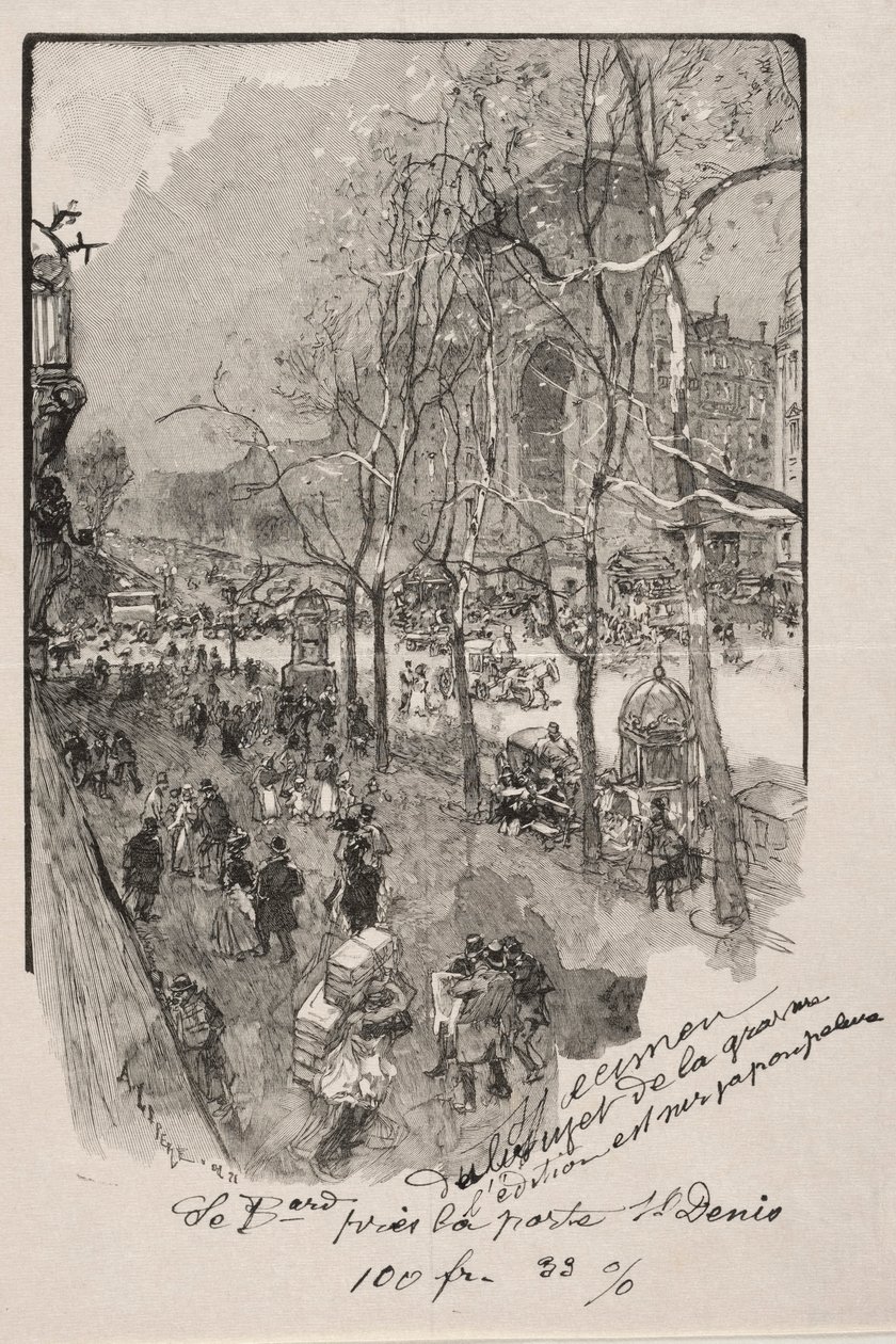 A Boulevards, a Porte St. Denis közelében alkotó: Auguste Louis Lepère