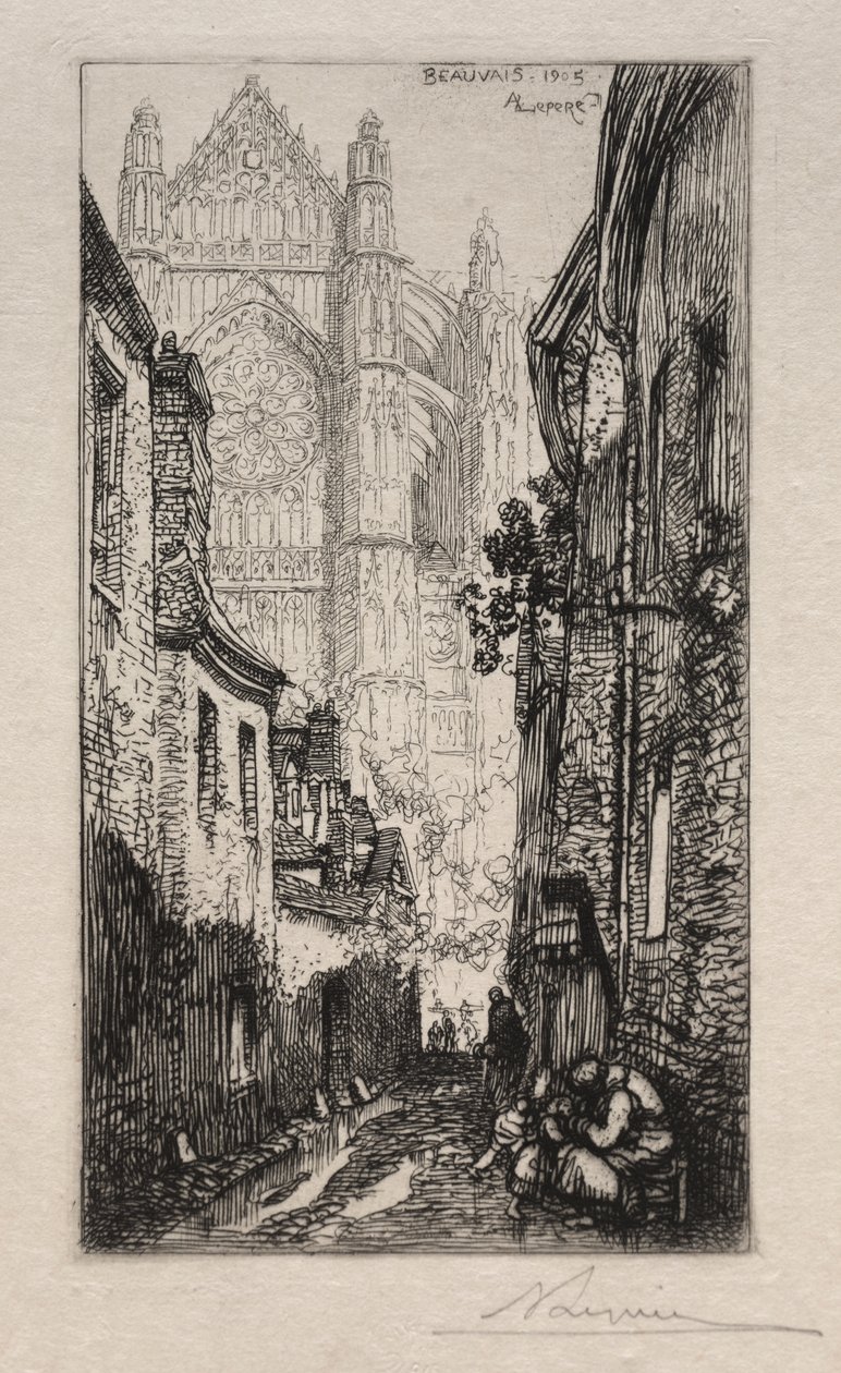 Keskeny utca, Beauvais (An Alley, Beauvais) alkotó: Auguste Louis Lepère