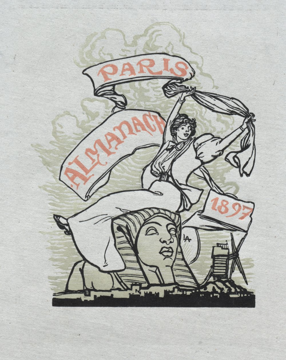 Párizsi Almanach, 1897: Hátsó borító alkotó: Auguste Louis Lepère