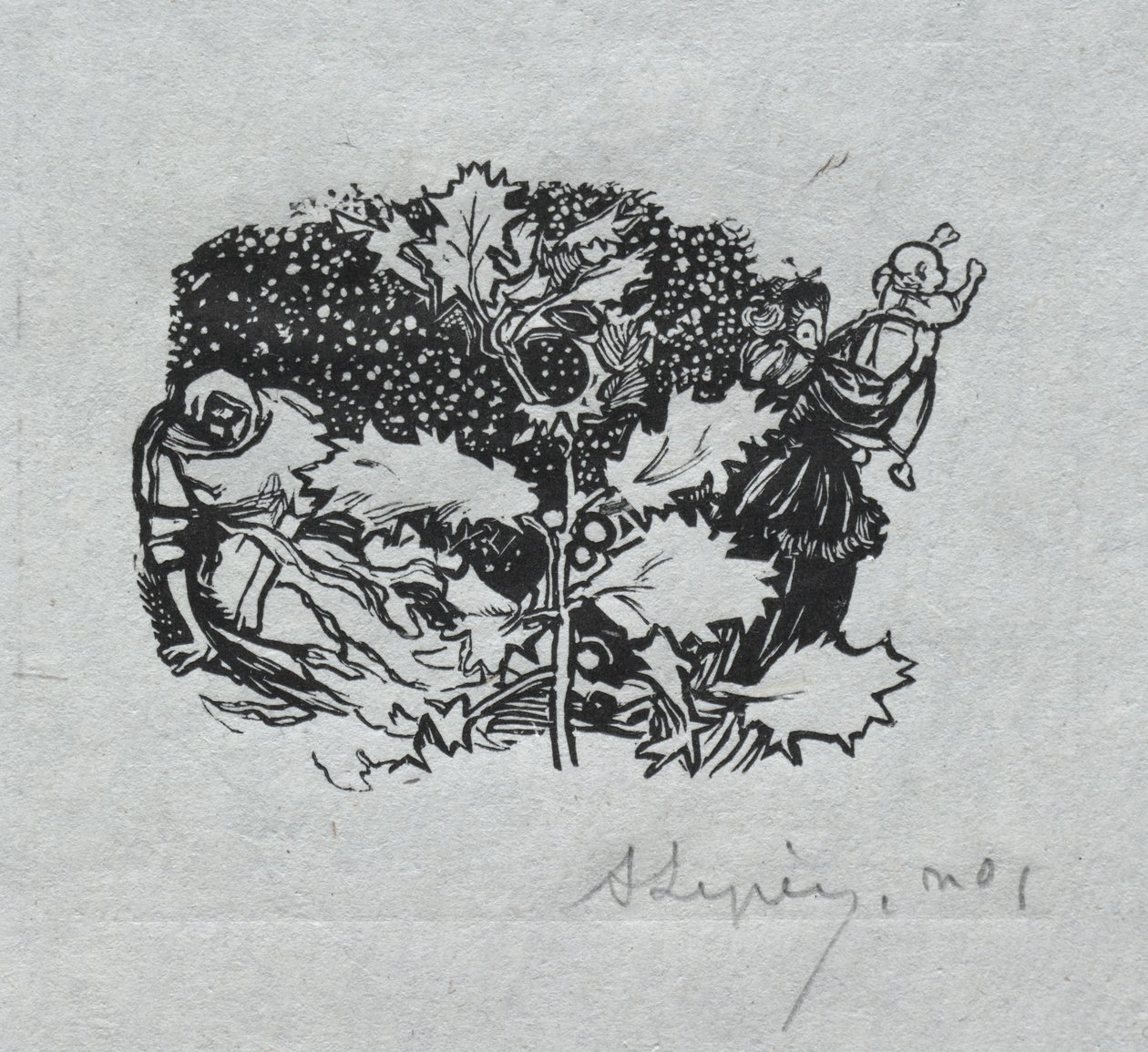 Párizsi Almanach, 1897: Farokdarab, tél alkotó: Auguste Louis Lepère