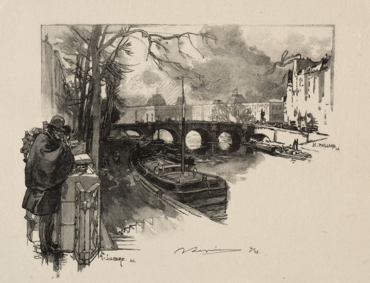 A Szajna kis ága a Pont Neufnál alkotó: Auguste Louis Lepère