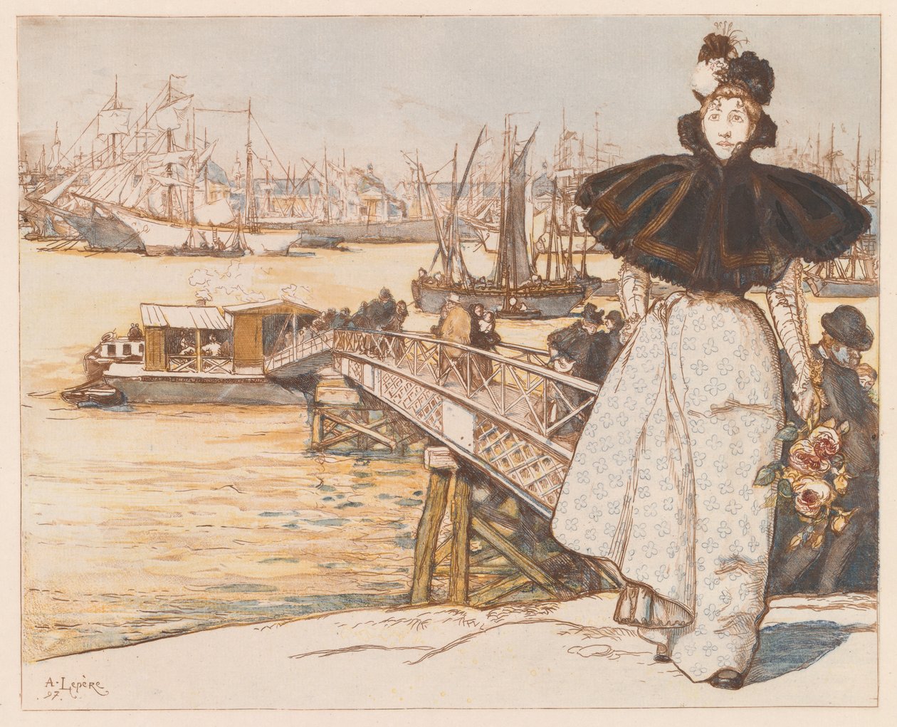 Móló a Garonne-on, Bordeaux alkotó: Auguste Louis Lepère