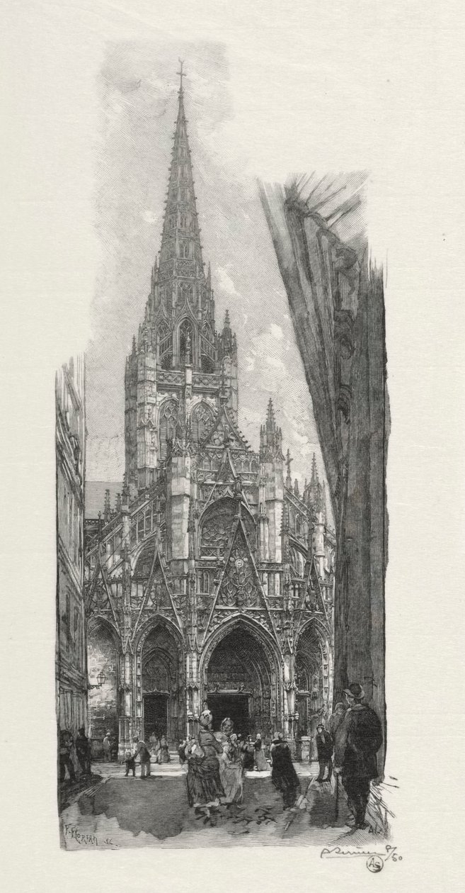 Illusztrált Rouen: Saint Maclon templom alkotó: Auguste Louis Lepère