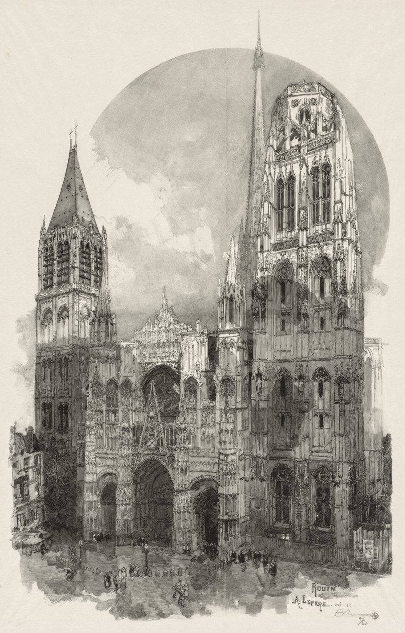 Illusztrált Rouen: A roueni katedrális alkotó: Auguste Louis Lepère