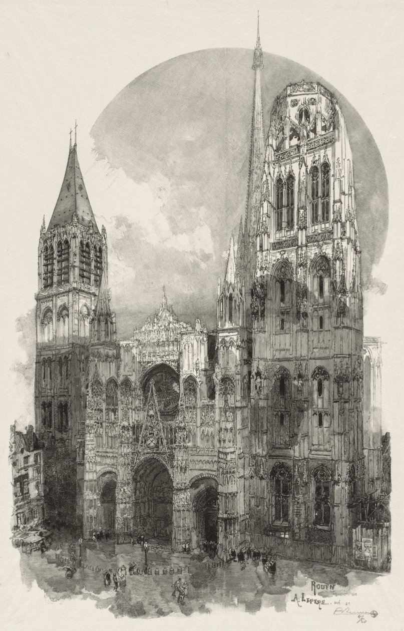 Illusztrált Rouen: A roueni katedrális, 1888. alkotó: Auguste Louis Lepère