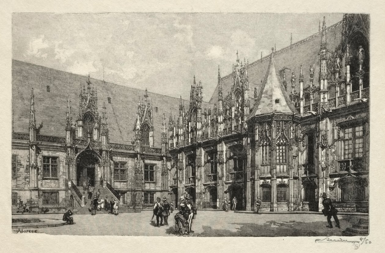 Illusztrált Rouen: Az Igazságügyi Palota alkotó: Auguste Louis Lepère