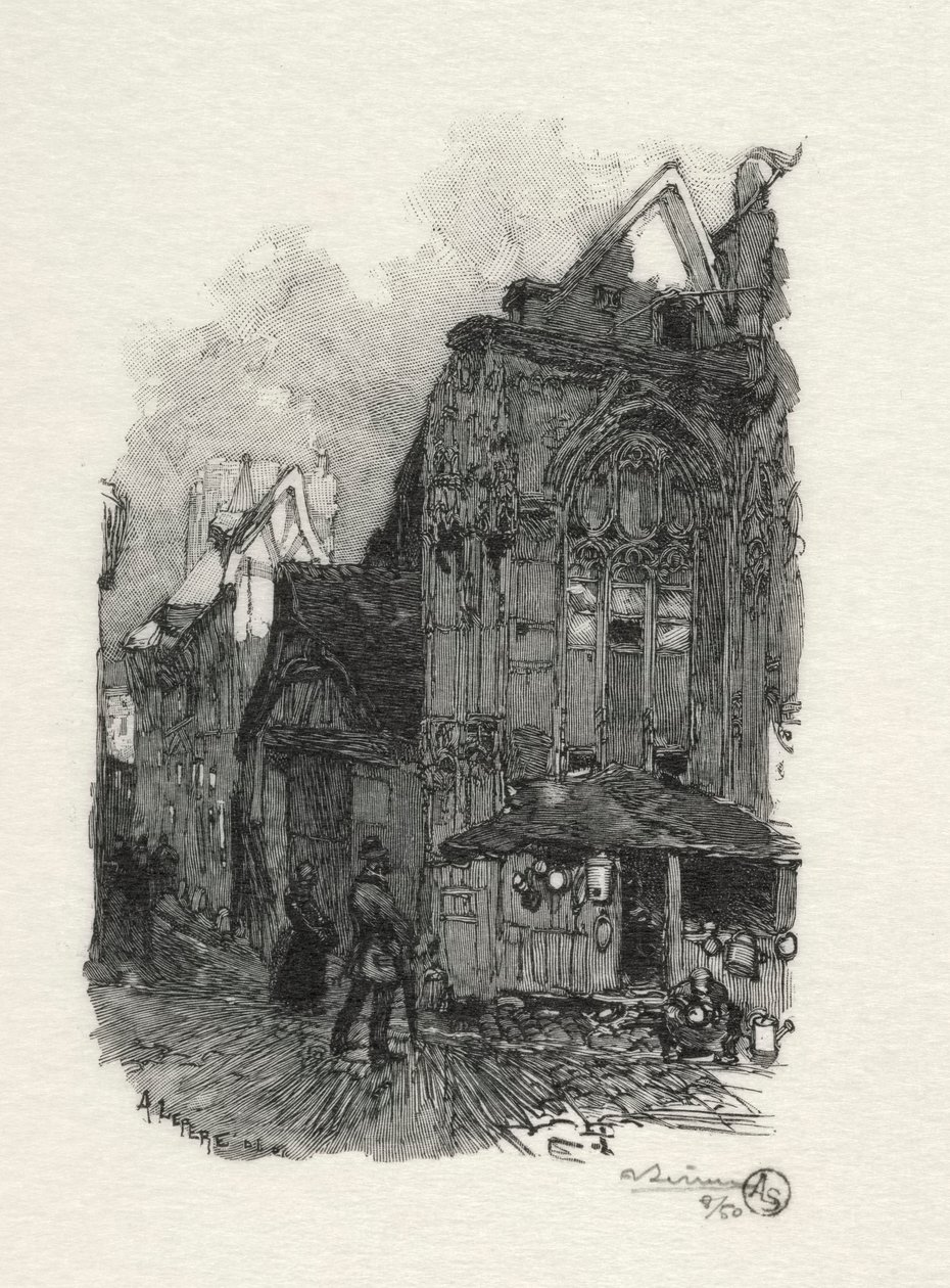 Illusztrált Rouen: Coopers Szent Etienne alkotó: Auguste Louis Lepère