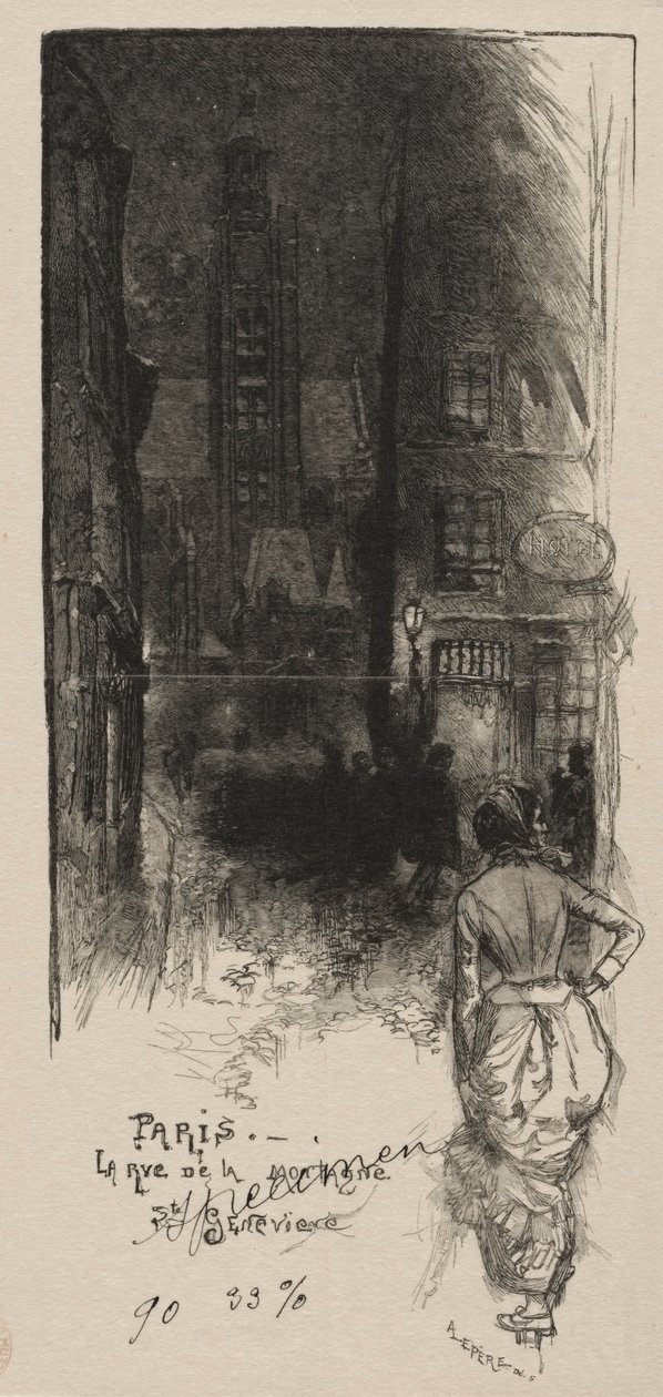 Rue de la Montagne, St. Genevieve alkotó: Auguste Louis Lepère