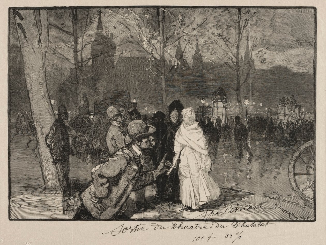 Elhagyva a Chatelet Színházat alkotó: Auguste Louis Lepère