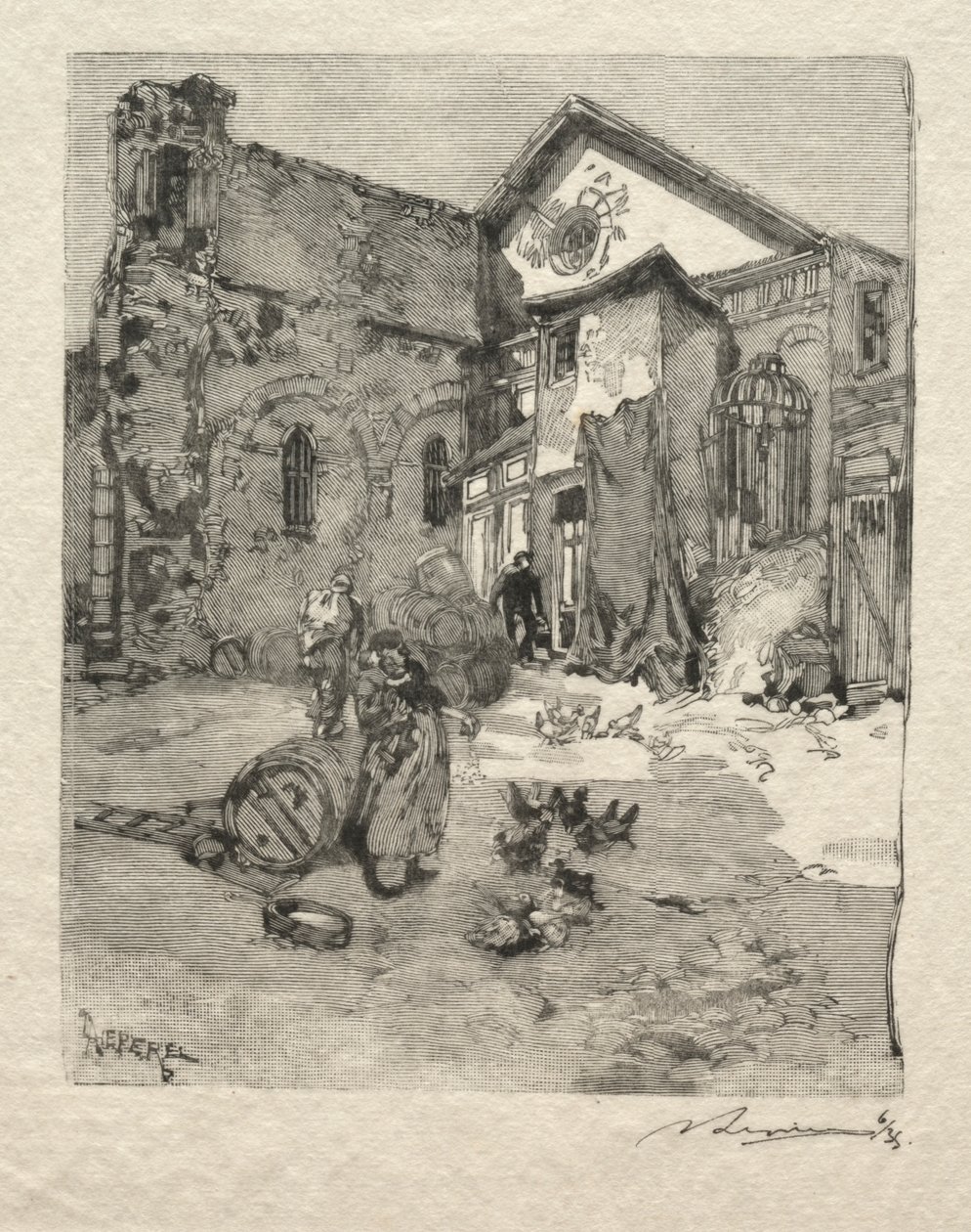 Szegény Szent Julián: A portál. alkotó: Auguste Louis Lepère