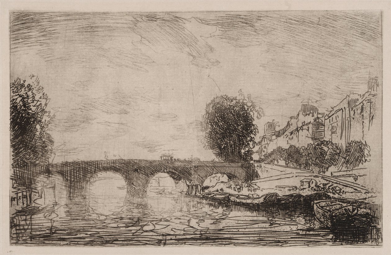 Naplemente Pont Marie-nál alkotó: Auguste Louis Lepère
