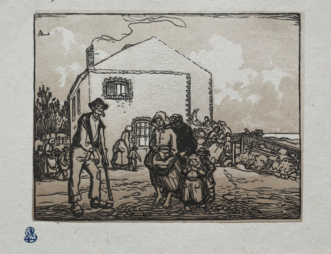 Koldusok az utolsó házban, 1905. alkotó: Auguste Louis Lepère
