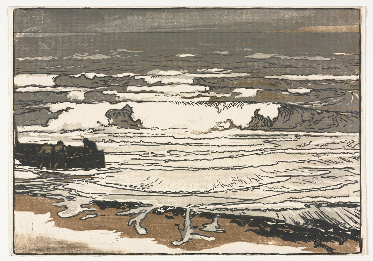 The Breaking Waves, 1901. szeptemberi árapály alkotó: Auguste Louis Lepère