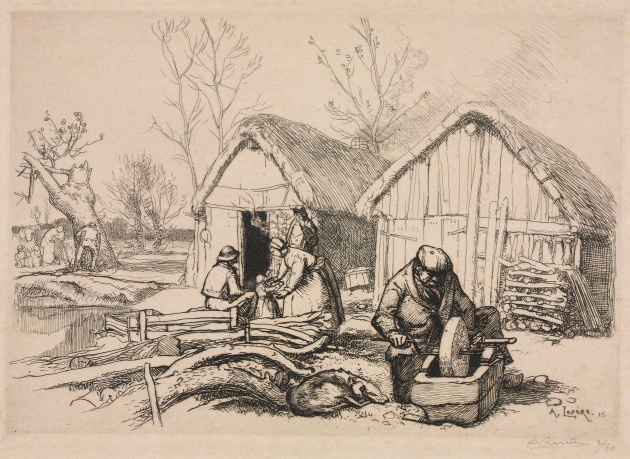 A Vendée-i Favágók Háza, 1915. alkotó: Auguste Louis Lepère