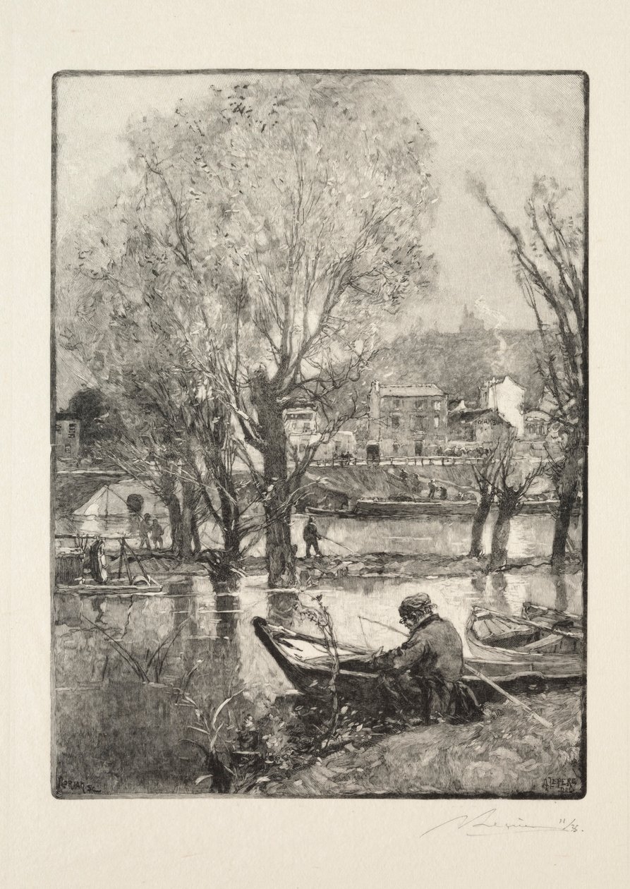 Billancourt-sziget egyik sarka. alkotó: Auguste Louis Lepère