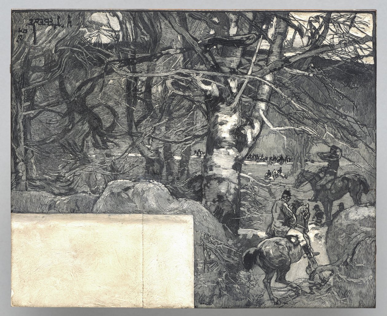 Egy vadászkutya vadászat, Mont Gérard
 alkotó: Auguste Louis Lepère