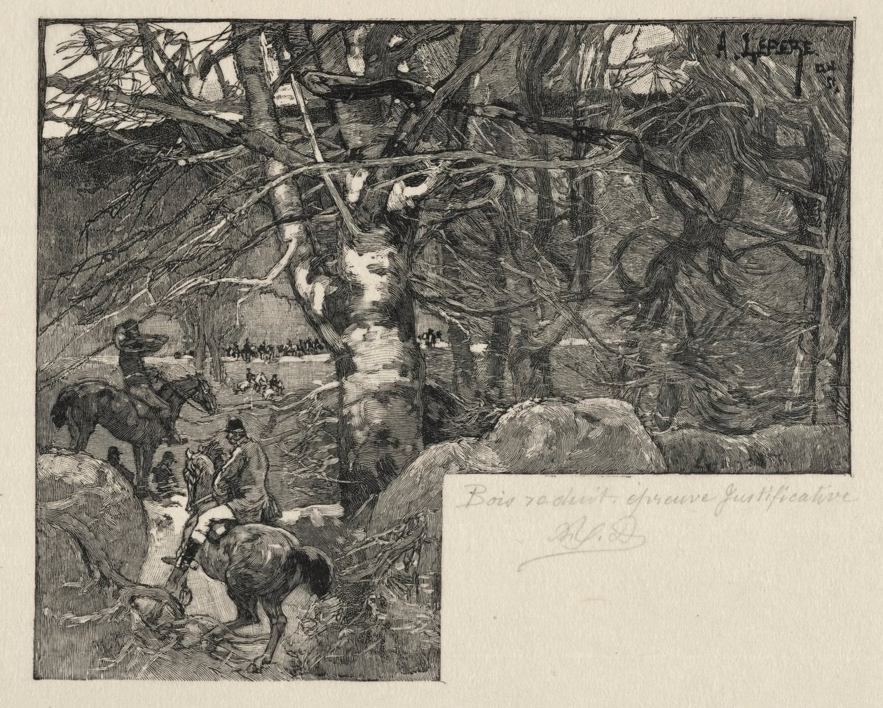 Vadászat Mont Gérardnál alkotó: Auguste Louis Lepère