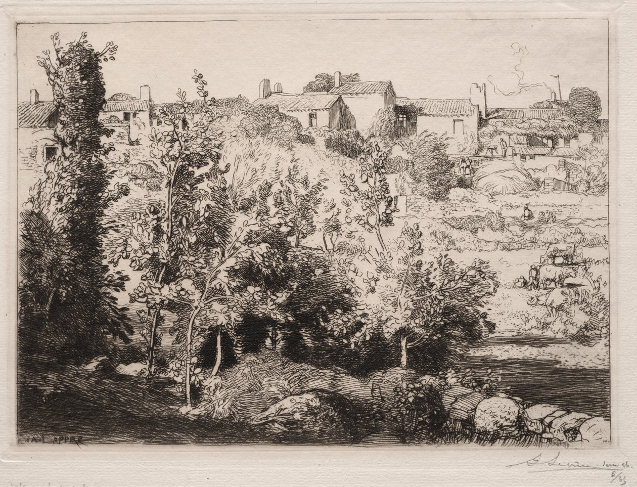 Malomkő falu, 1907. alkotó: Auguste Louis Lepère
