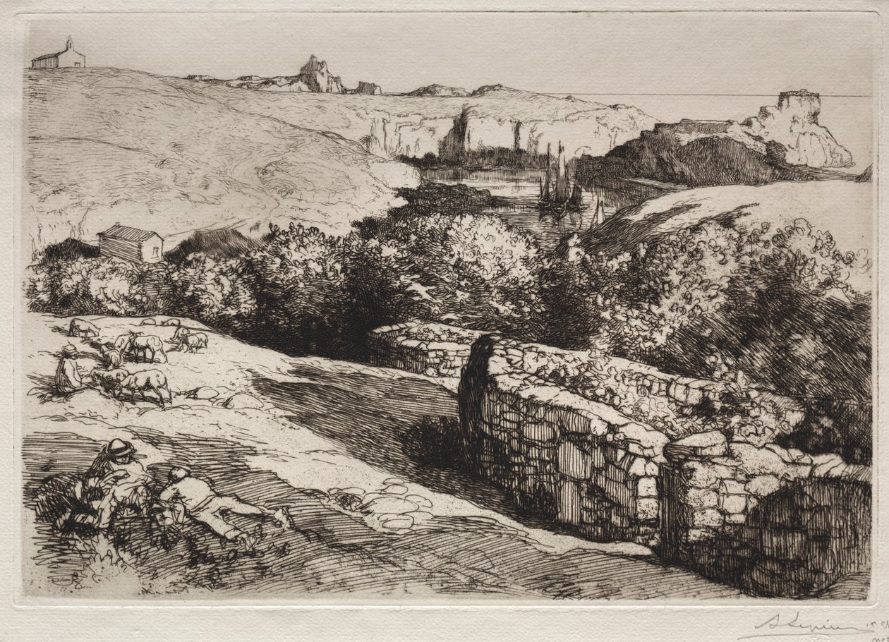 Kilátás a La Meule kikötőre alkotó: Auguste Louis Lepère