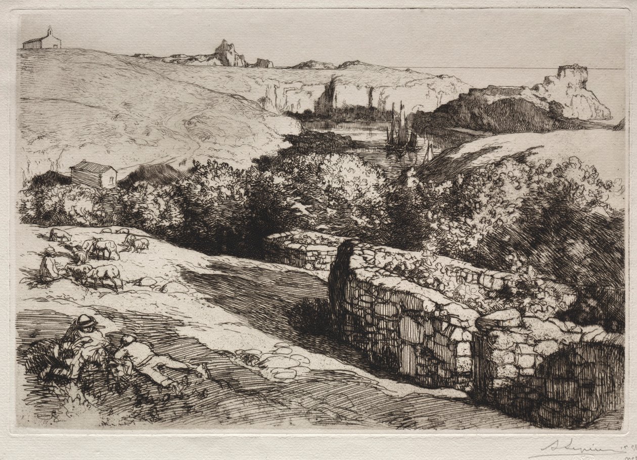 Port de la Meule kilátása, 1907. alkotó: Auguste Louis Lepère