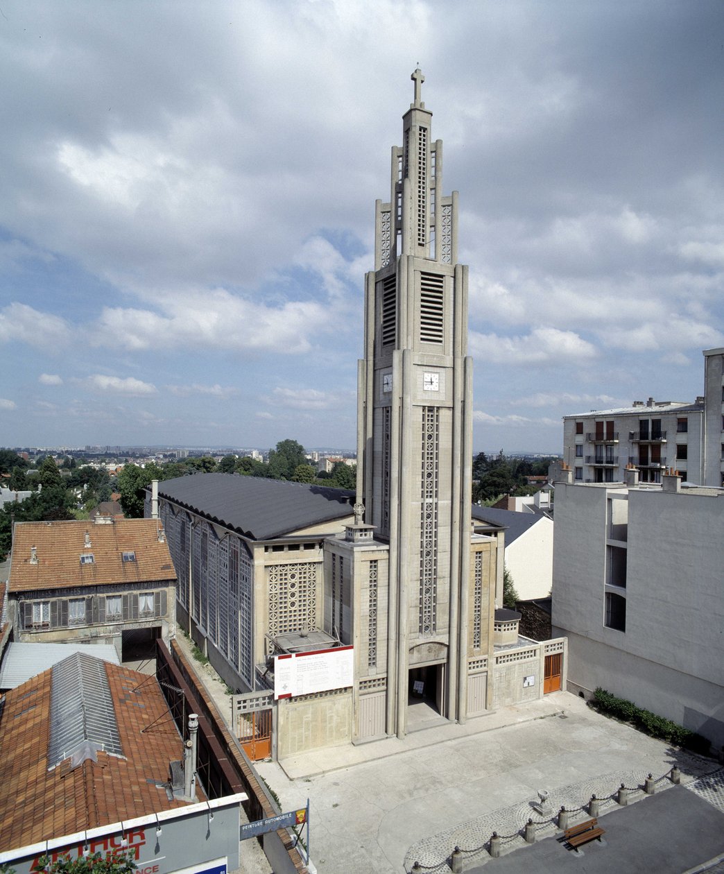 A Notre Dame de Le Raincy templom (Seine saint Denis) 1923 (fénykép) alkotó: Auguste Perret
