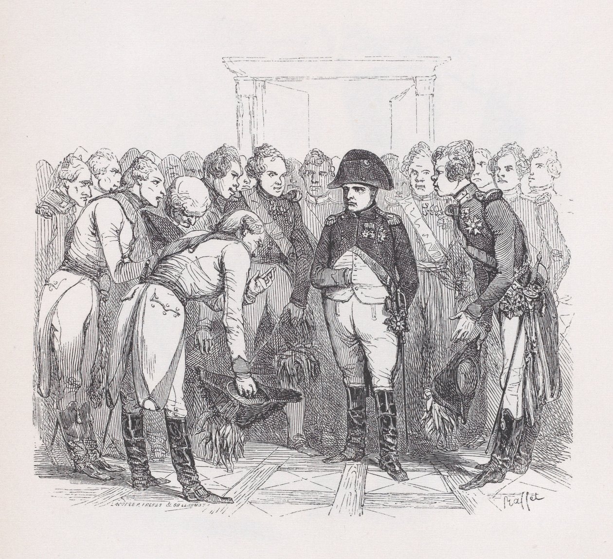 A jó emberek istene a Béranger teljes műveiből, 1836. Alkotók: Auguste Raffet, Lacoste, Eugène Guillaumot. alkotó: Auguste Raffet, Lacoste, Eugène Guillaumot
