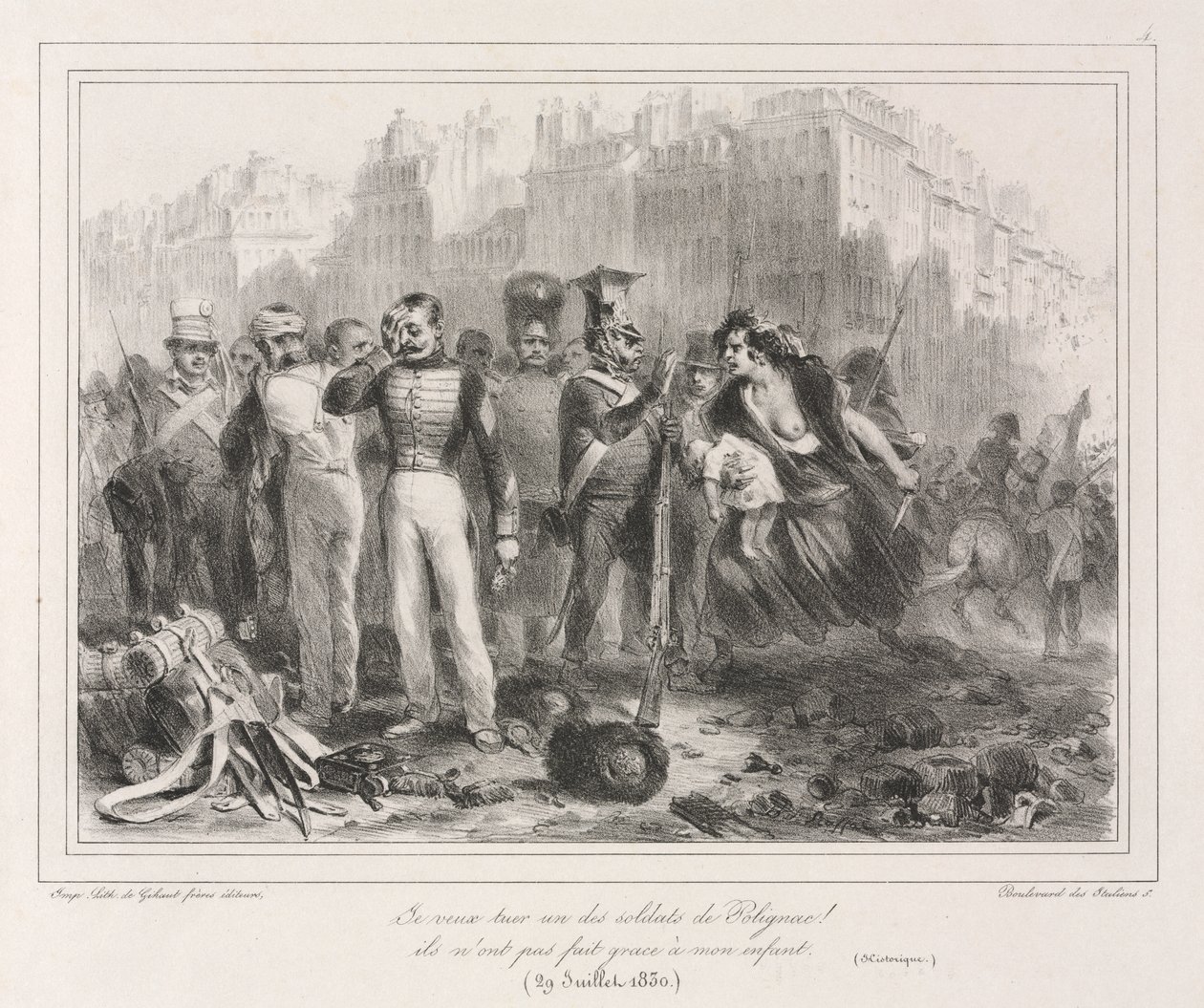1831-es album: Meg akarom ölni Polignac egyik katonáját. Nem kímélték a gyerekemet (történelmi) alkotó: Auguste Raffet