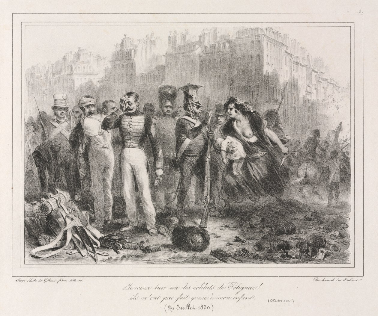 1831-es album: Meg akarok ölni az egyik Polignacs katonát. Nem kímélték a 18 éves Historic gyerekemet alkotó: Auguste Raffet