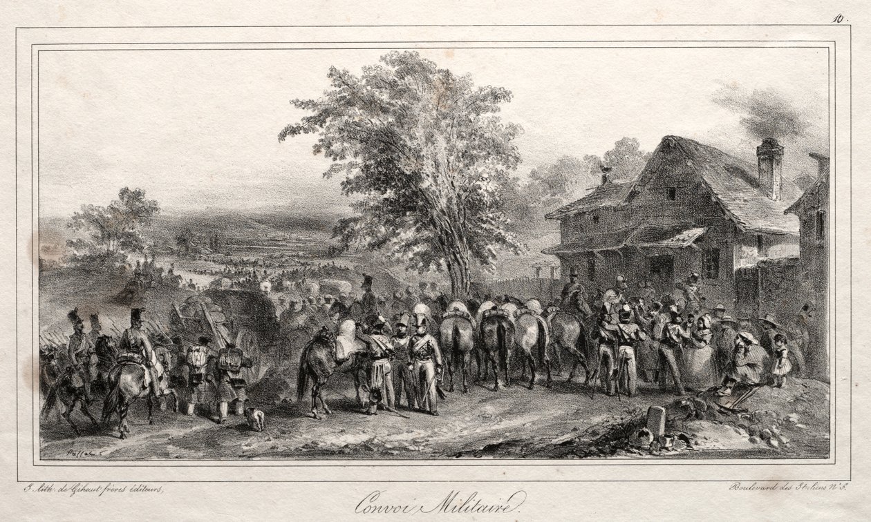 Album 1831-hez: Katonai konvoj alkotó: Auguste Raffet