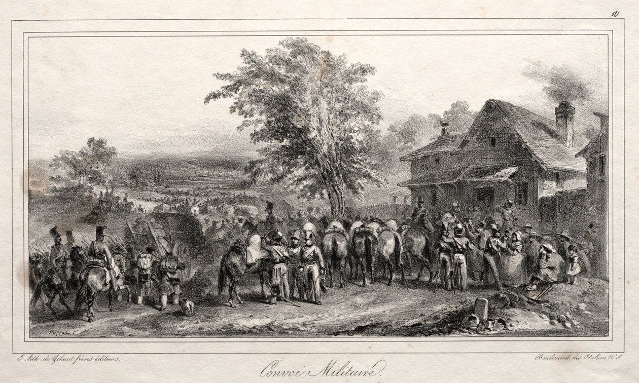 Album 1831-hez: Katonai konvoj, 1831. alkotó: Auguste Raffet