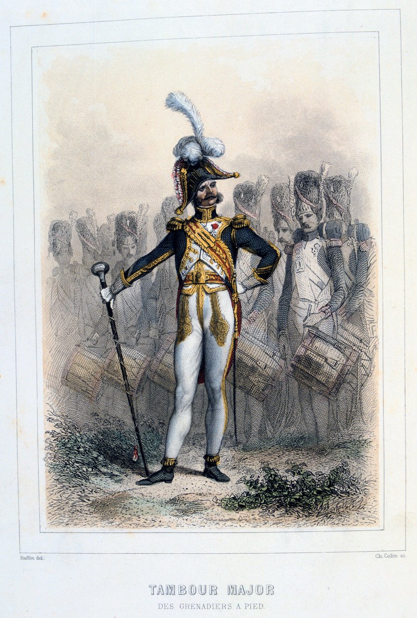 A Grenadiers-à-Pied dob őrnagya, 1859. alkotó: Auguste Raffet